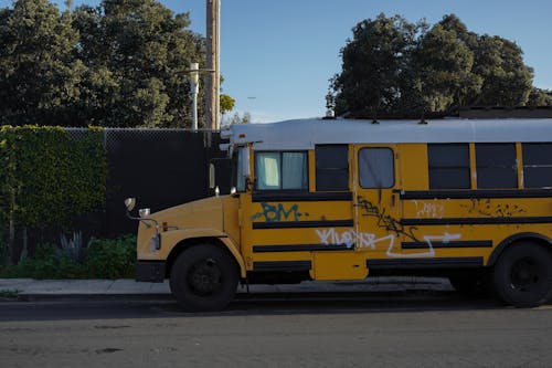 Foto profissional grátis de amarelo, carro, ônibus escolar