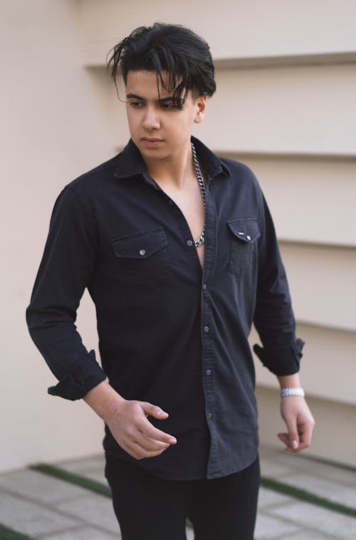 Man Posing in Black Shirt