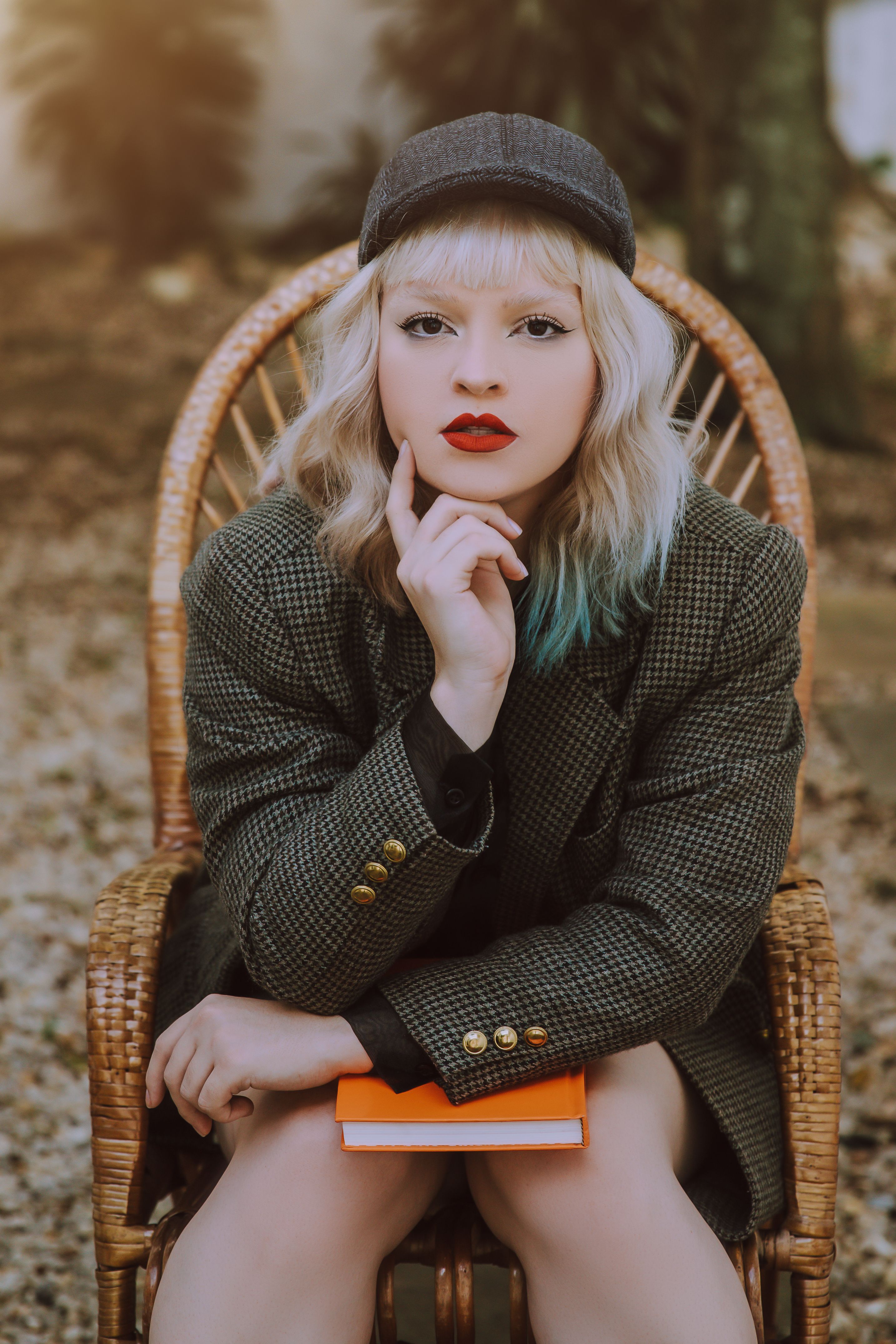 Tweed jacket with shift dress