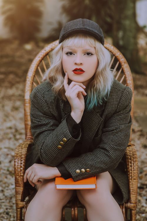 Tweed jacket with shift dress