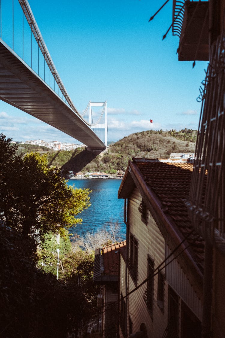 Fatih Sultan Mehmet Bridge Over Bosphorus Strait In Istanbul