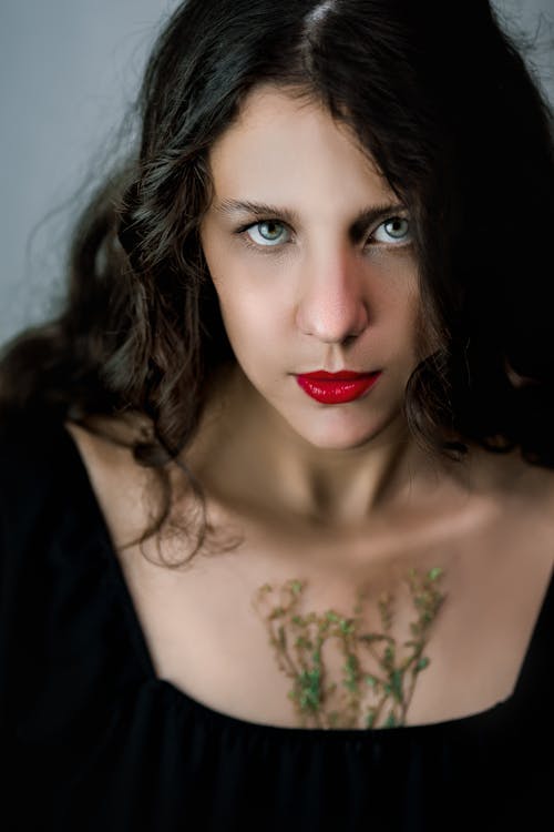 Portrait of Young Brunette with Makeup