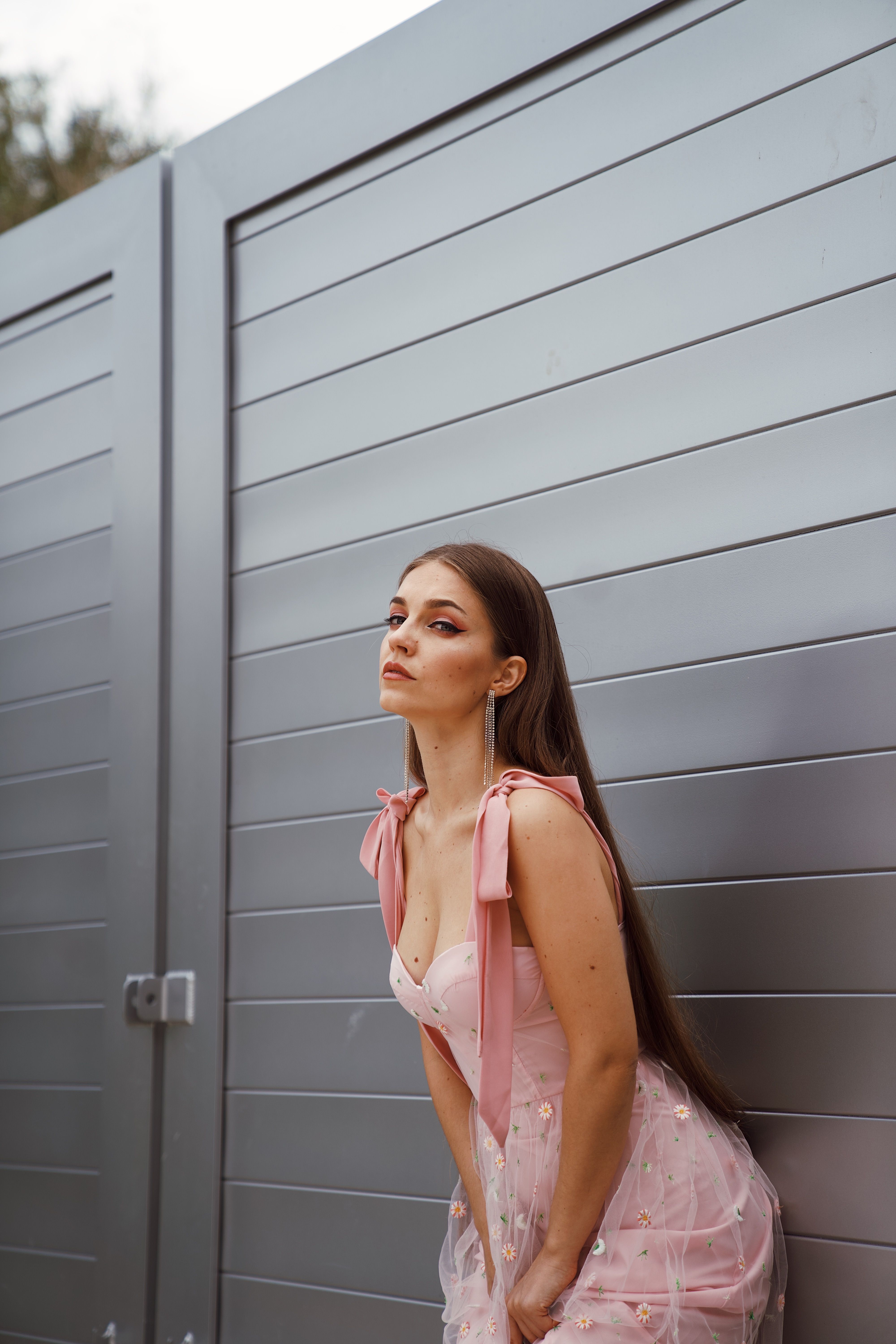 garage pink dress Ayla Halter Smocked Romper Dress