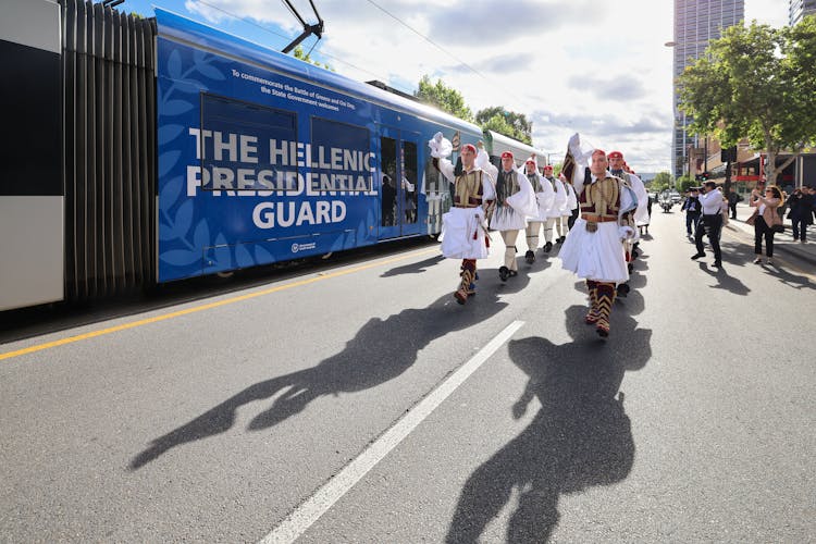 Greek Soldiers Evzones During An Independence Day Parade