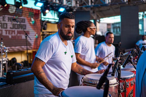 Musicians Playing Drums 