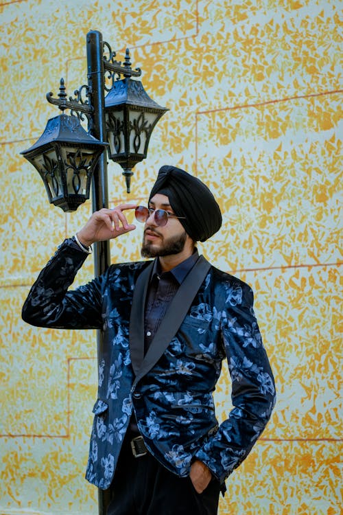 Man in Turban and Suit Jacket