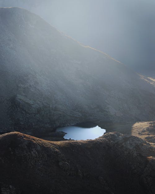 Free Lake in Valley in Mountains Landscape Stock Photo