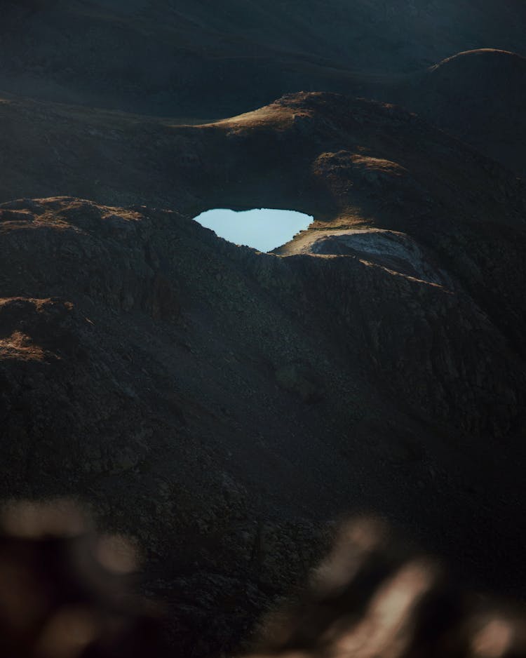 Top View Of A Mountain Lake