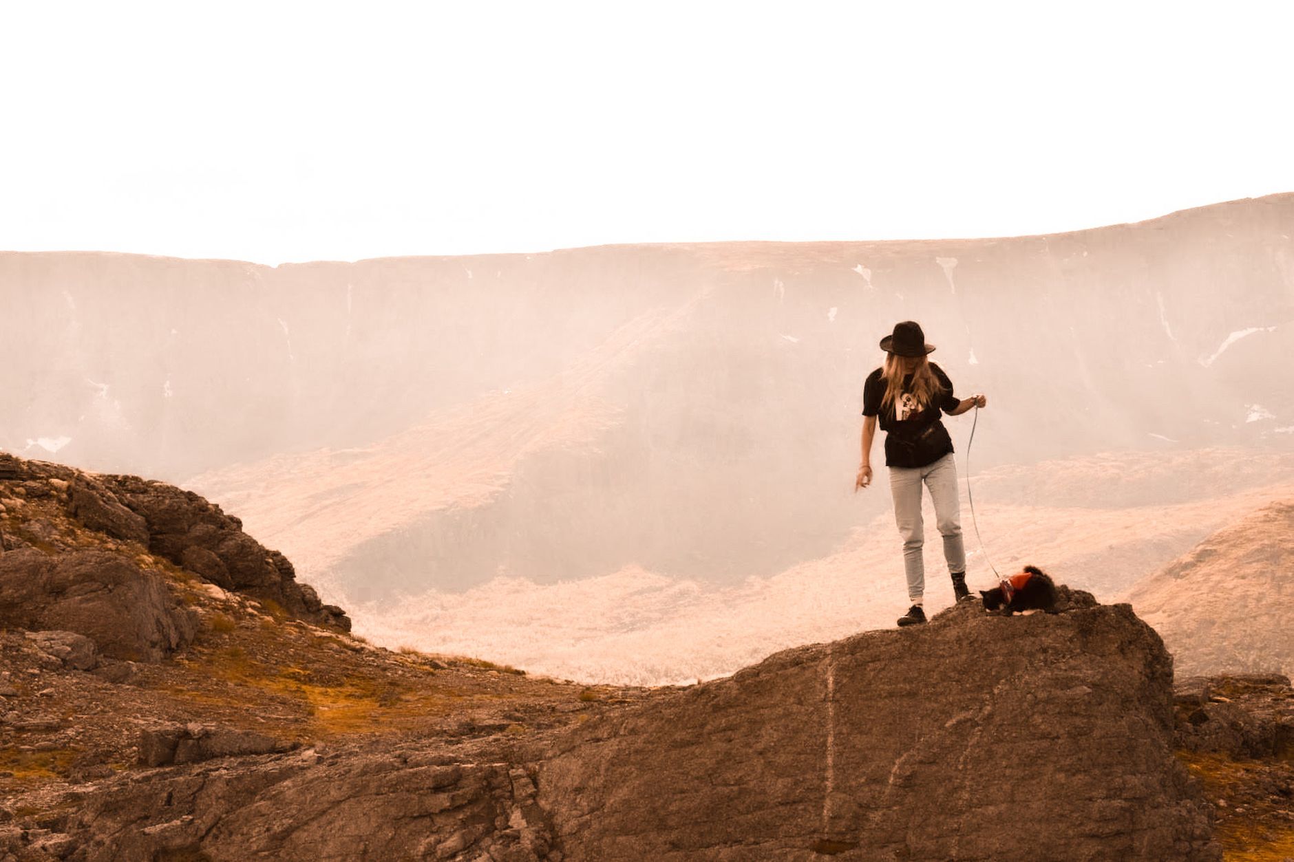 woman hiking mountain trail