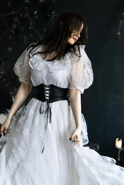 Bride in Lace Dress and Wide Belt