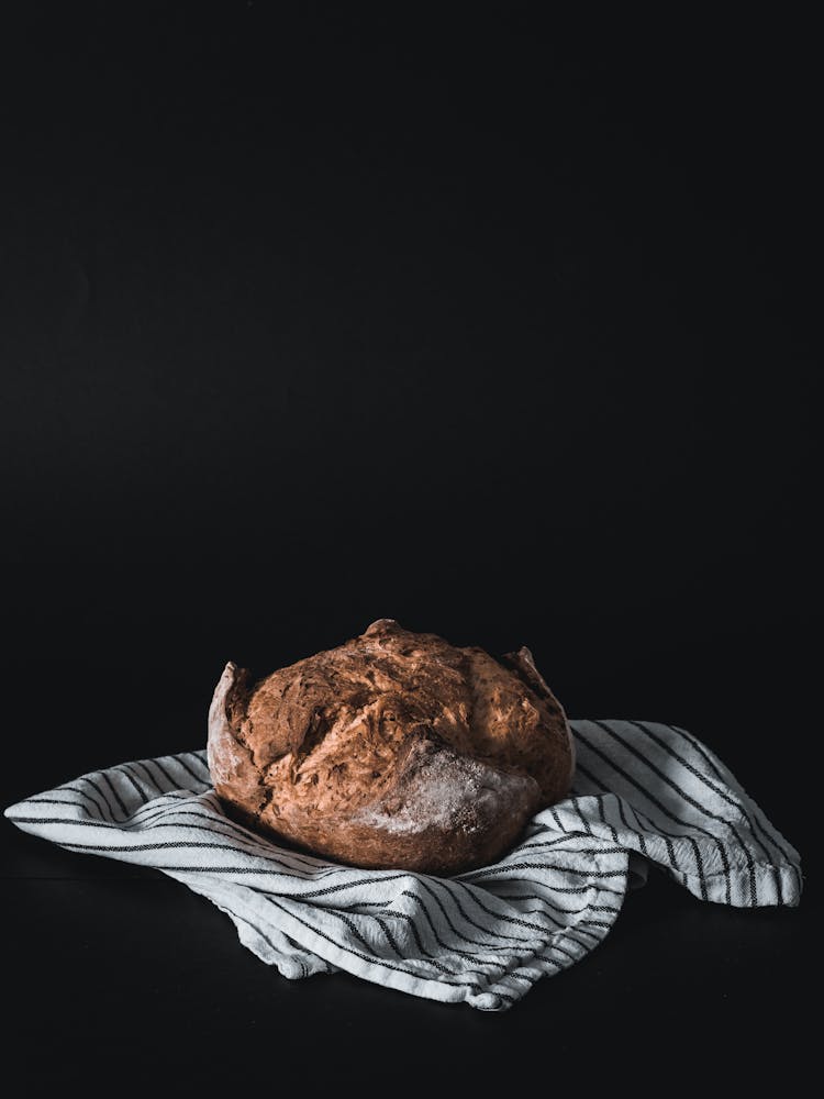 Bread On Striped Cloth