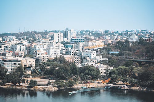 White Residential Buildings of City