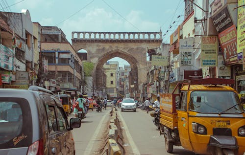 Traffic in Town in India