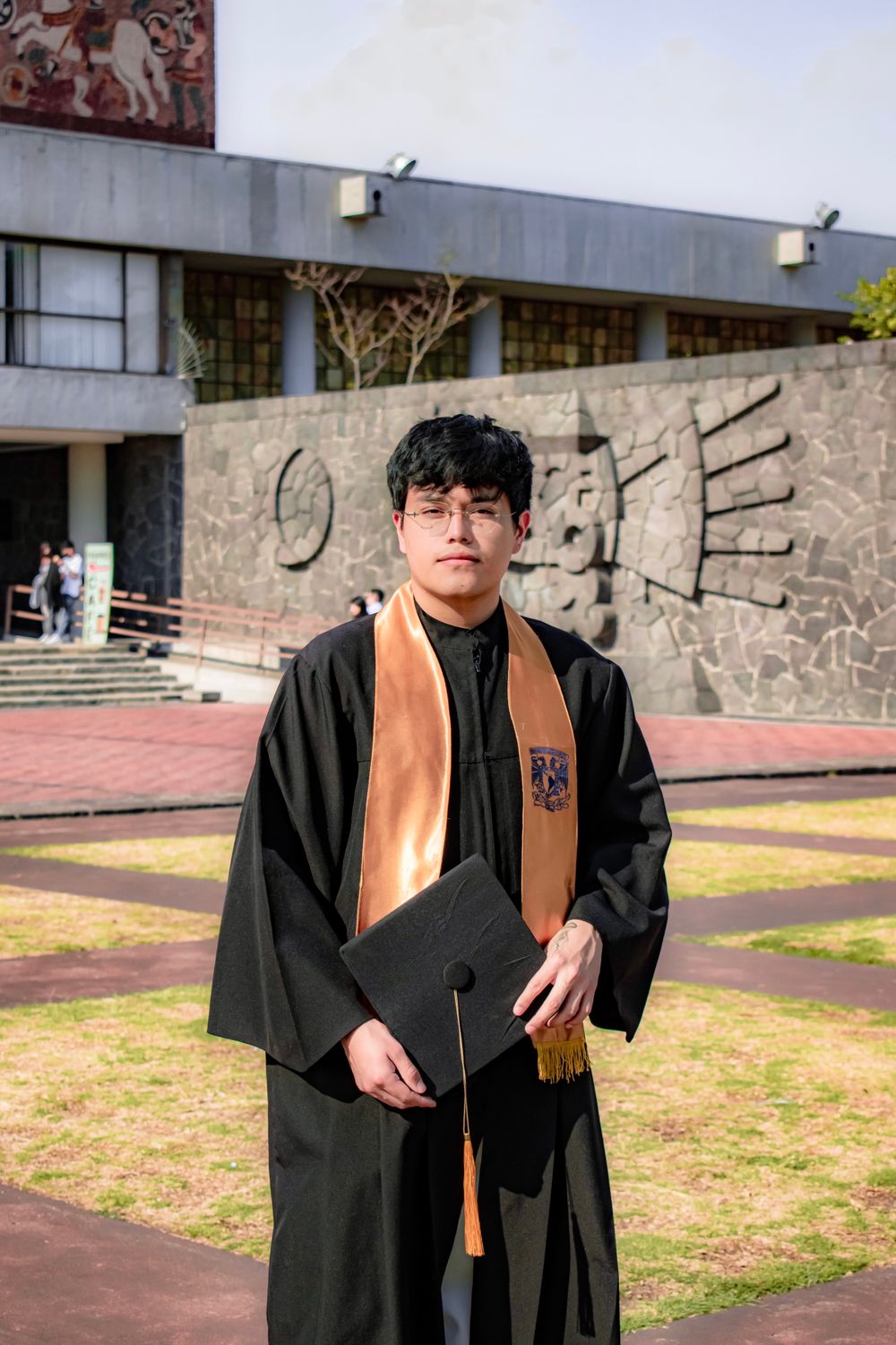 Graduate on a university campus