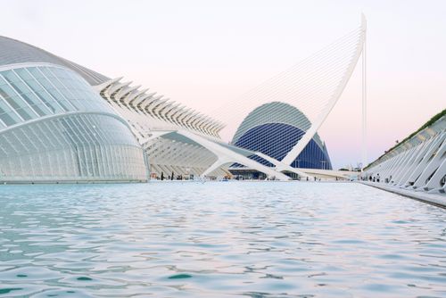 Free Stunning view of the futuristic architecture in Valencia's City of Arts and Sciences. Stock Photo