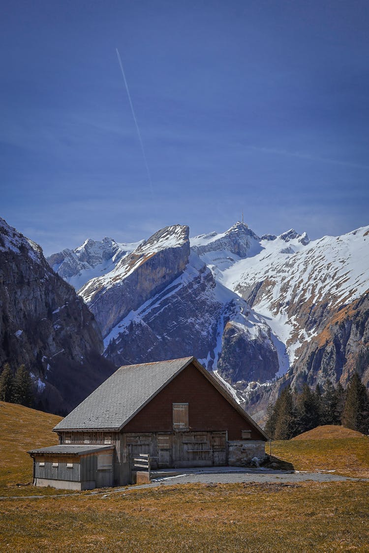 Secluded Hut In The Mountains