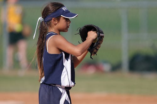 Free Girl Playing Baseball Stock Photo
