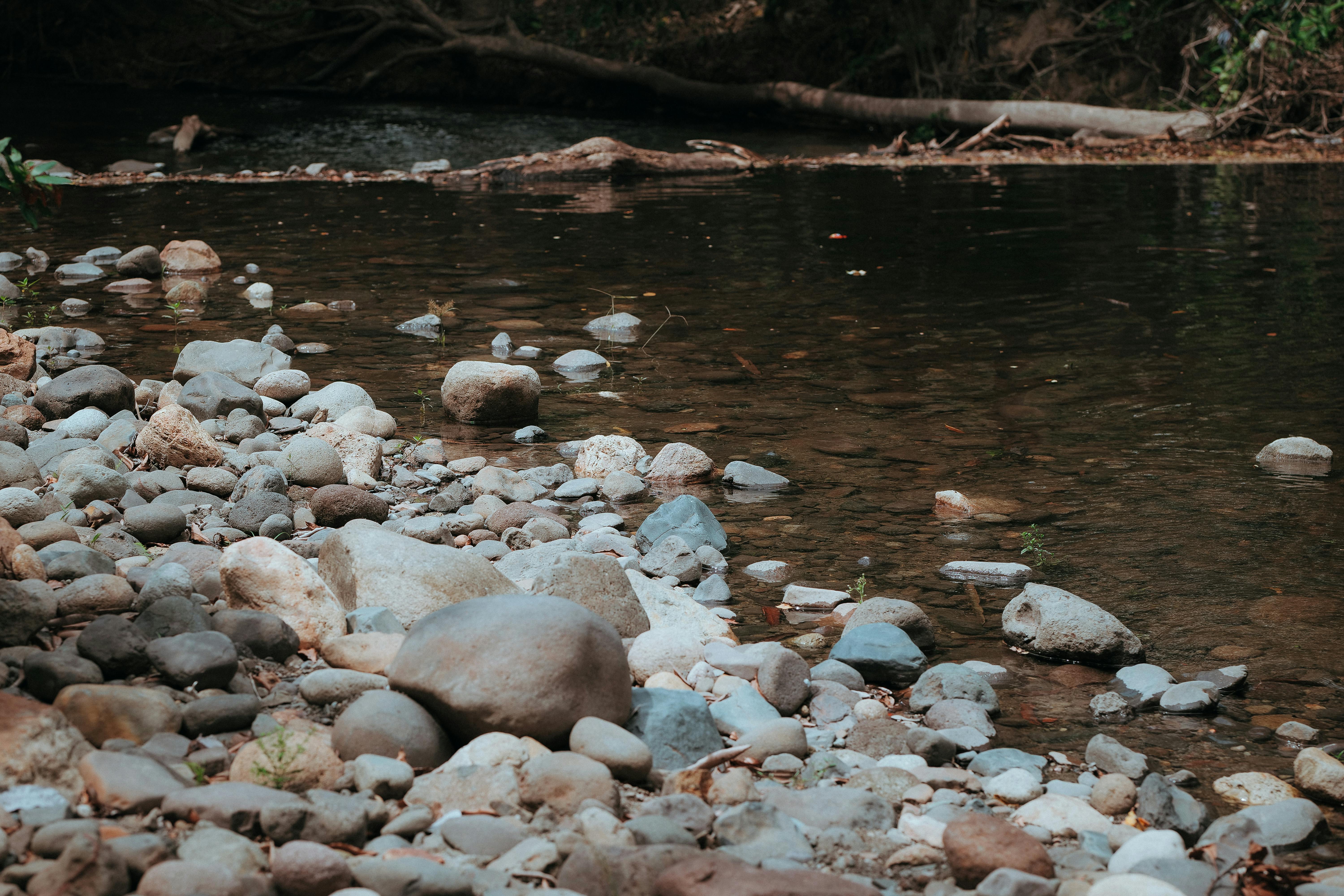 River Runs Along With Several Rocks And Stones Background, River Rock  Landscape Picture Background Image And Wallpaper for Free Download