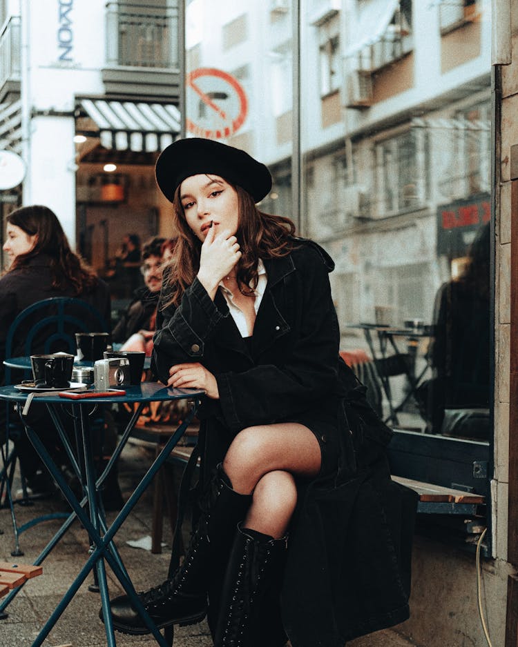 Beautiful Brunette Woman With Beret