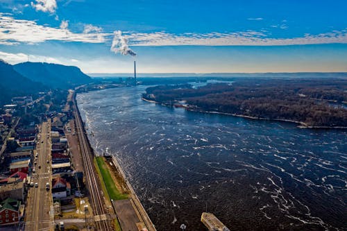 Free Aerial Shot Of River Stock Photo