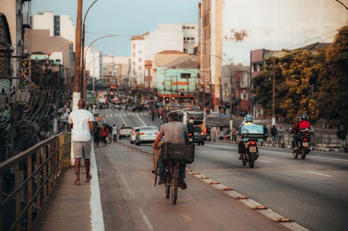 Cars and Motorbikes on Street