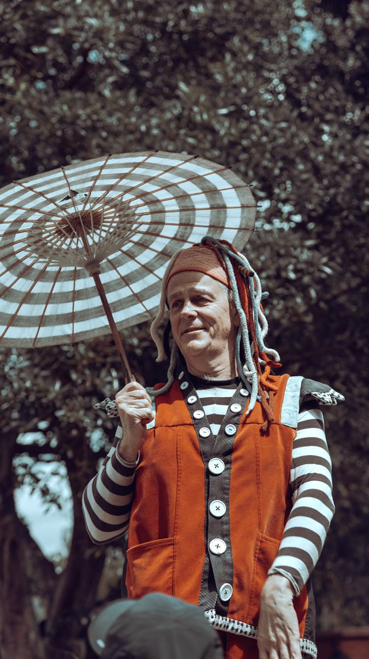 Man Posing In Costume With Vest