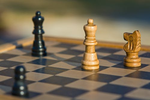 무료 갈색과 검은 색 나무 체스 조각 스톡 사진