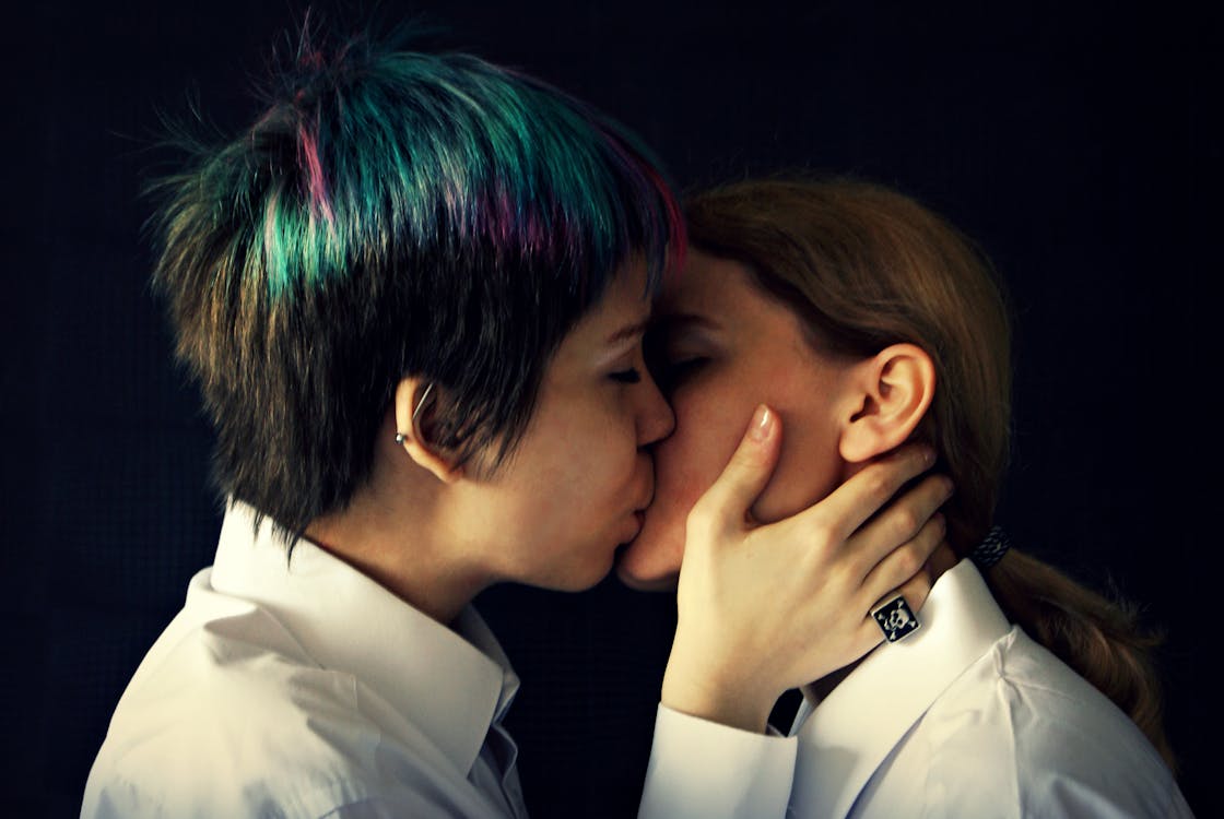 Free Two Person Kissing Each Othr Stock Photo