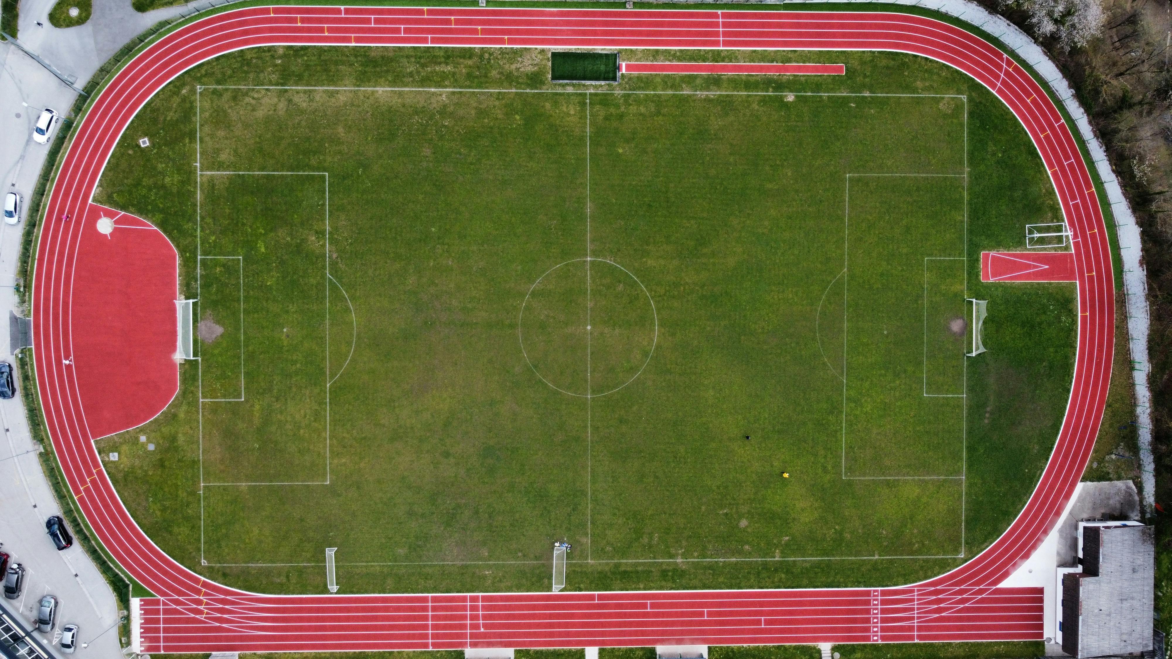 Athletics Track on Football Stadium · Free Stock Photo