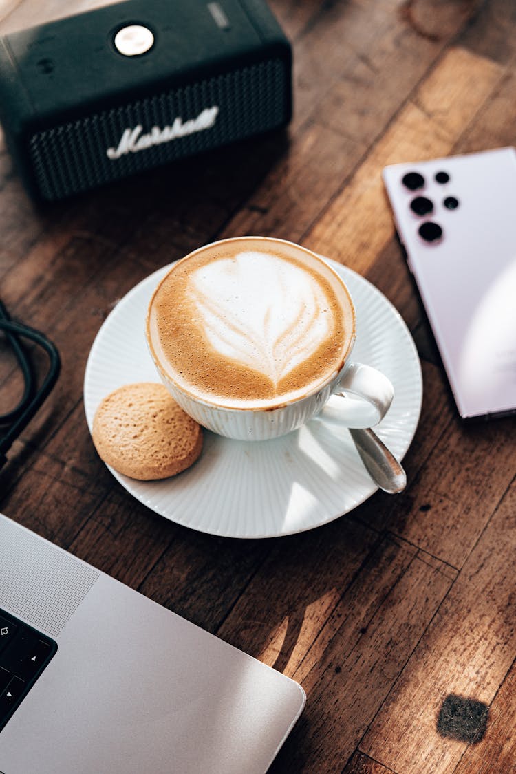 Plate With Cookie And Coffee