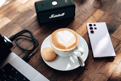 Fotobanka s bezplatnými fotkami na tému cappuccino, čerstvý, cookie