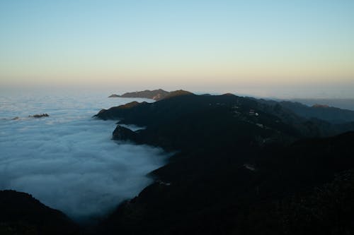 Mountains in Fog at Dawn