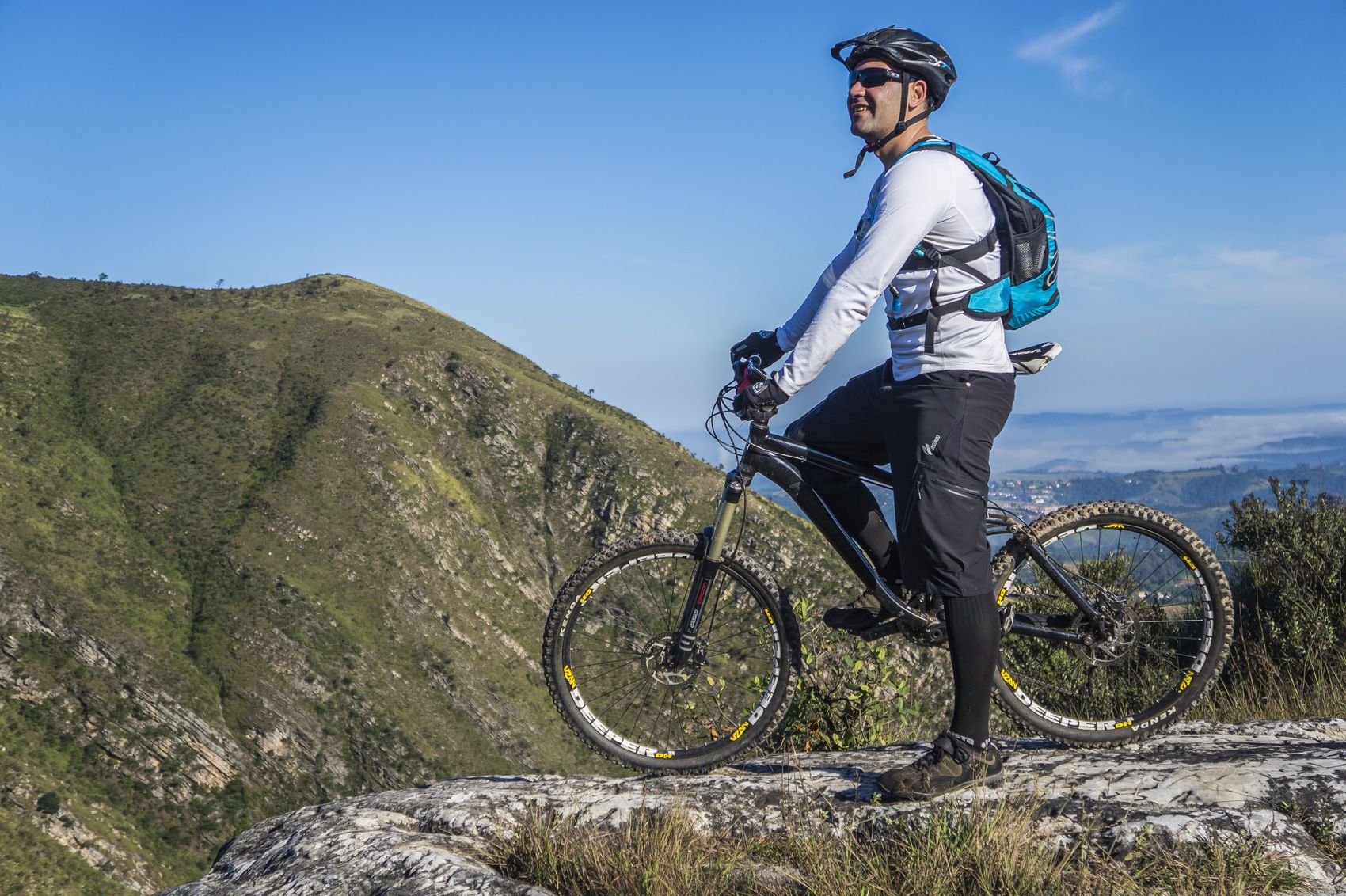 Mountain bike on a trail with outdoor terrain