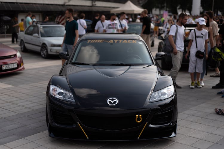 Black Modern Car On Public Show