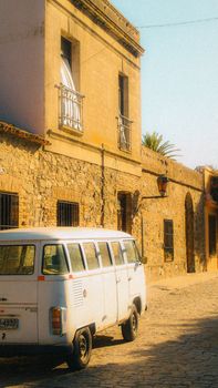 Explore the charm of Colonia del Sacramento's historic cobblestone streets and vintage architecture in morning light.