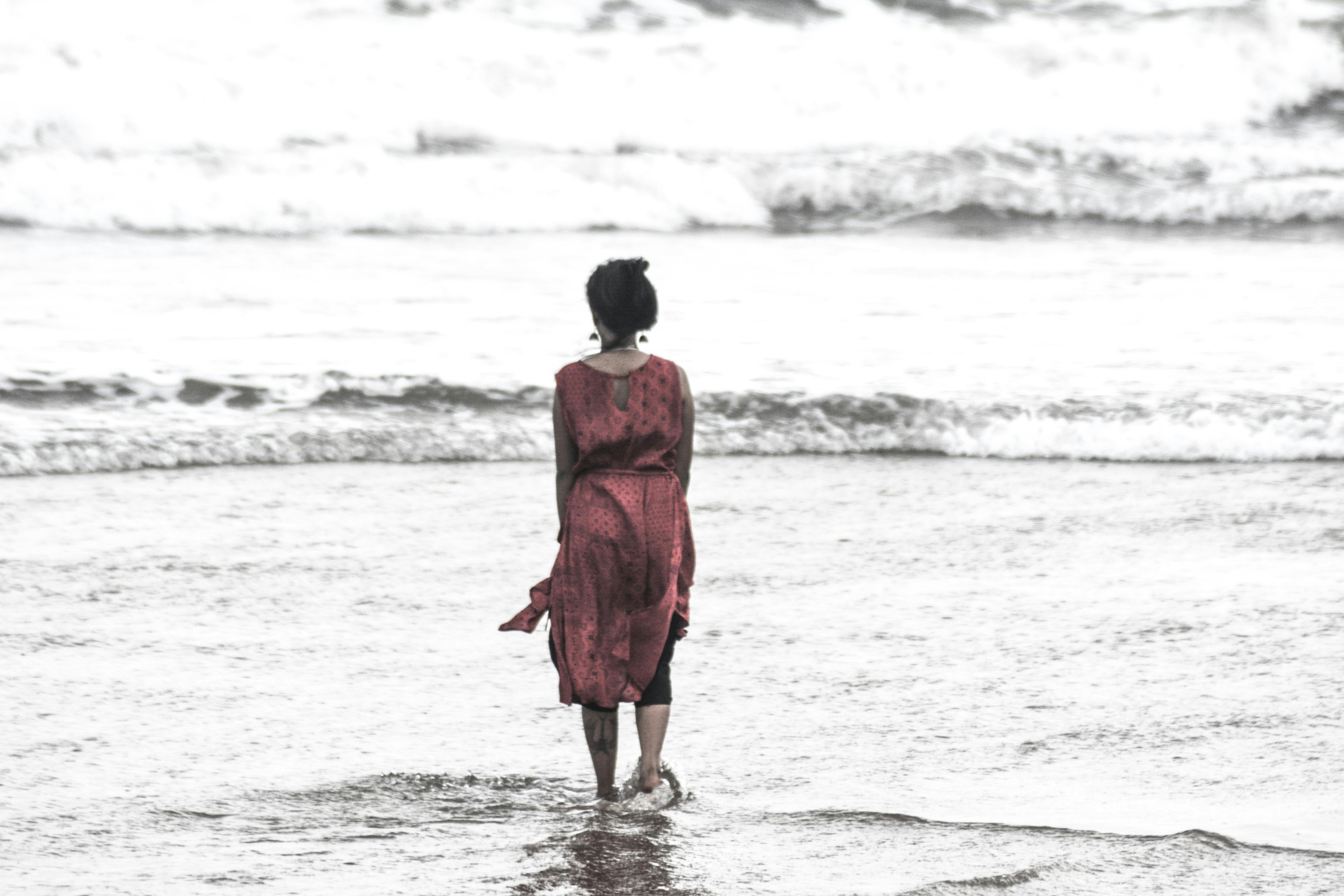 Free stock photo of #women #beach #silence