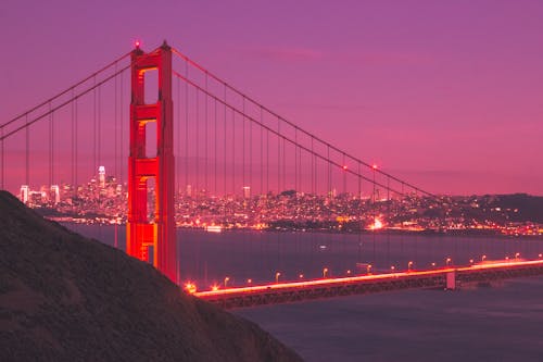 加州的金門大橋, 城市, 日落 的 免费素材图片