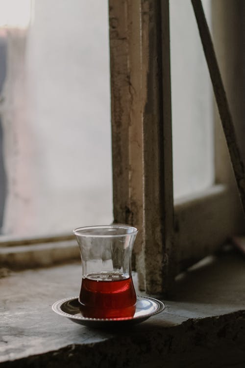 Turkish Tea near Wooden Window