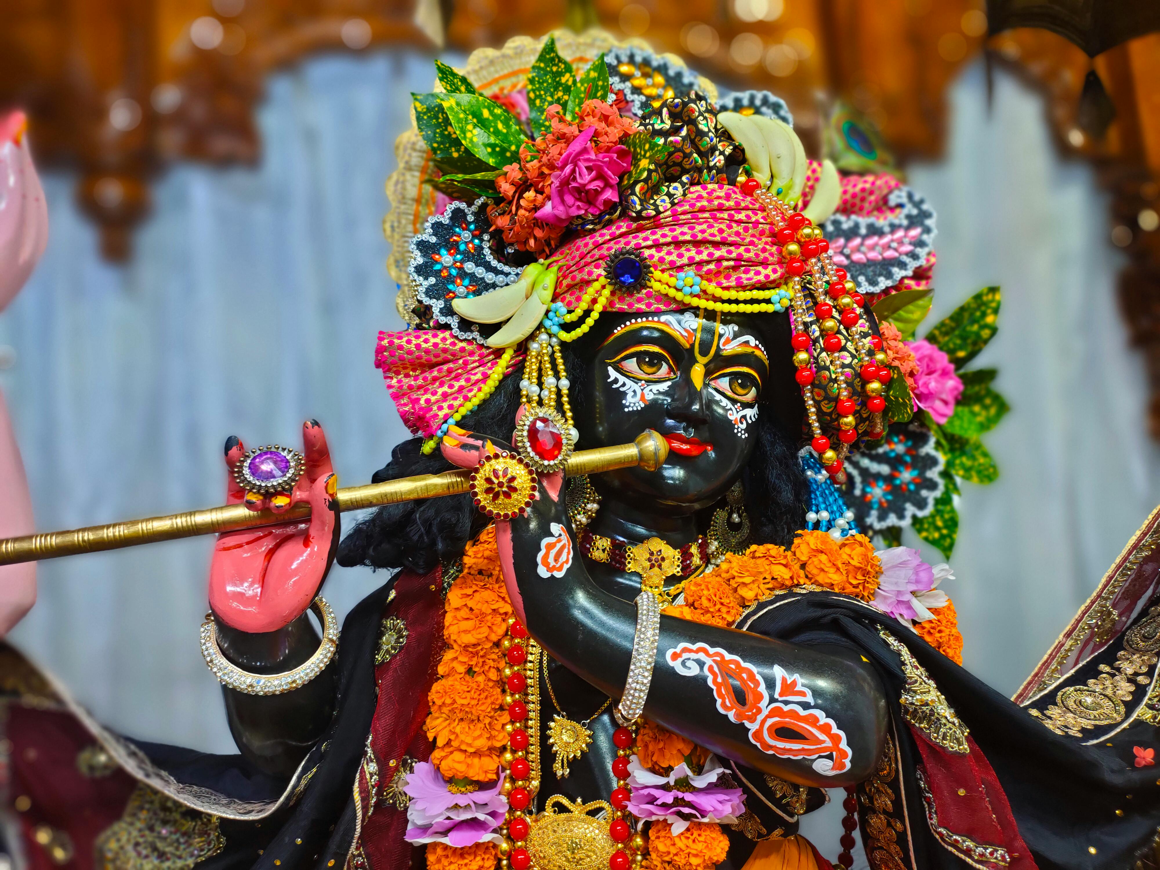 An illustration of lord Krishna isolated on black background Stock Photo   Alamy