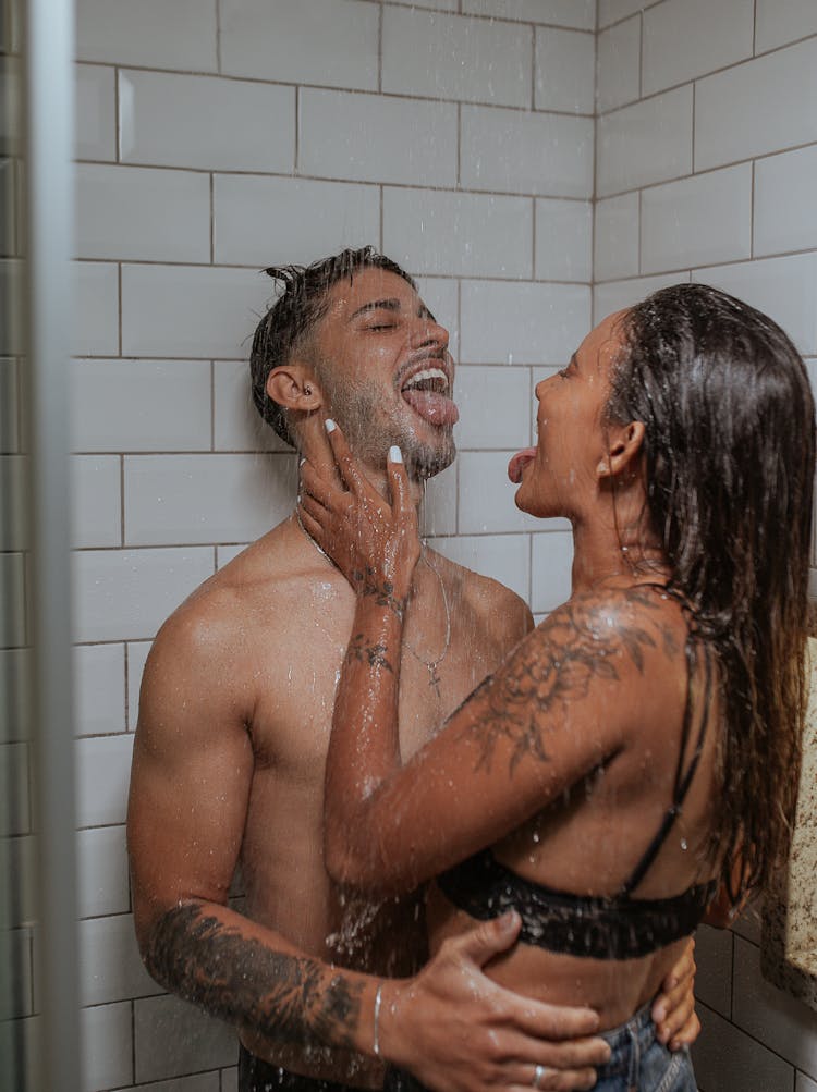 Couple Together In Shower