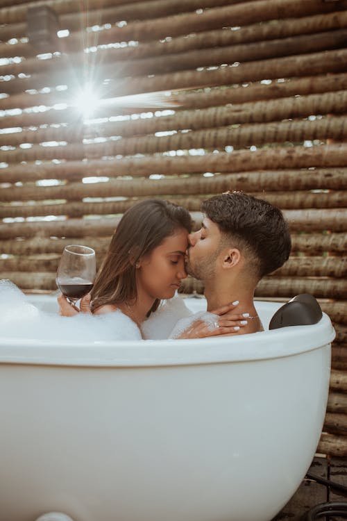 Free A Couple in a Bathtub Together  Stock Photo