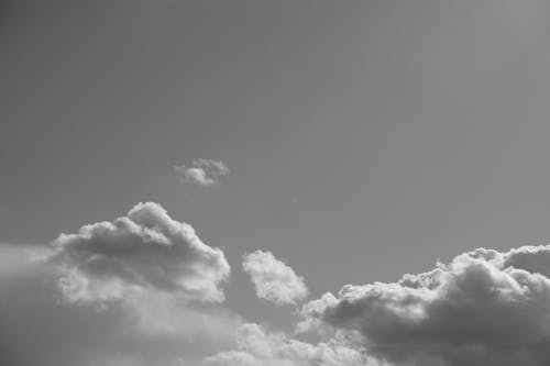 Black and White Picture of a Sky with Clouds 