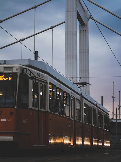 Tram on Bridge in Budapest