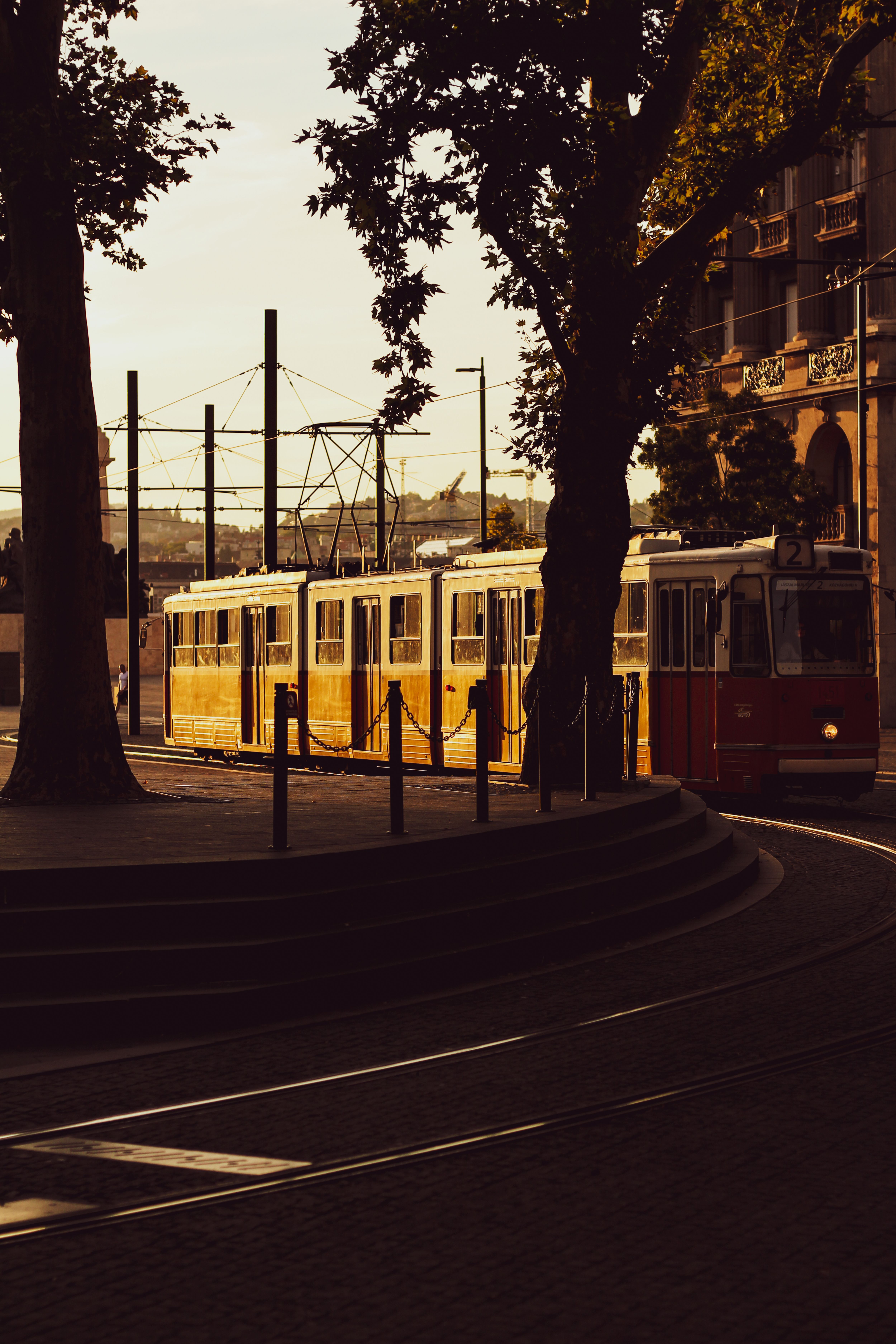 Vintage Tram in Budapest at Sunset · Free Stock Photo