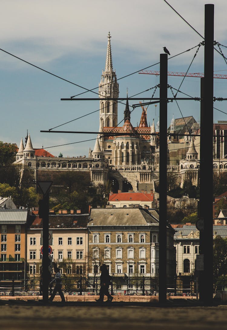 St Matthews Church Over Buildings In Budapest