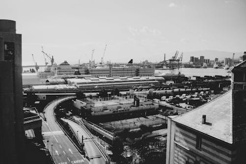 Cityscape with the View of the Port 