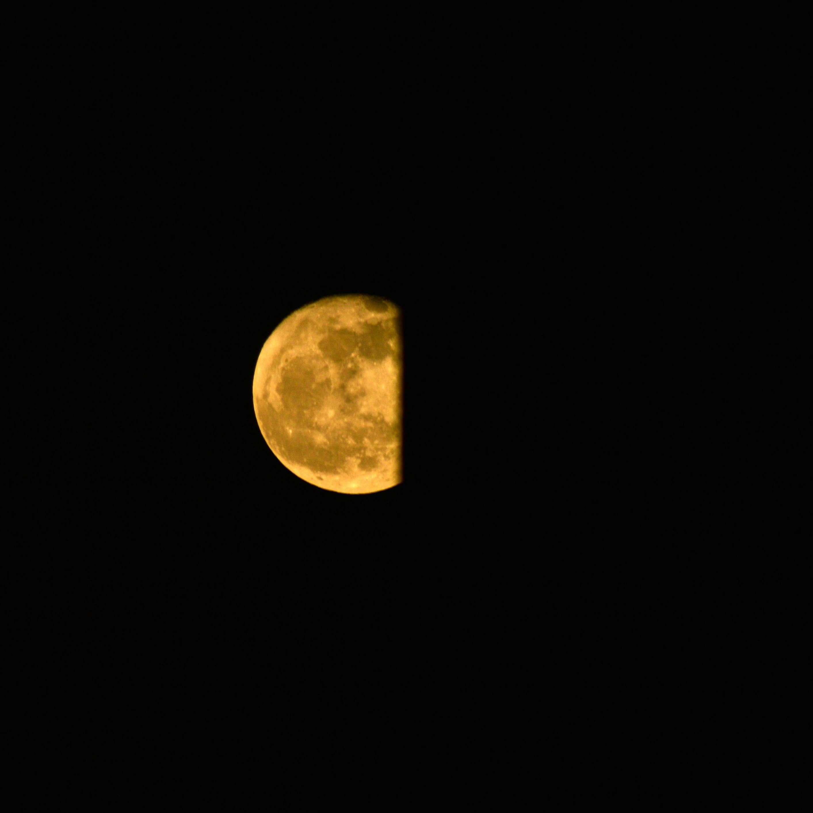 Free stock photo of black, golden moon, Hidden moon
