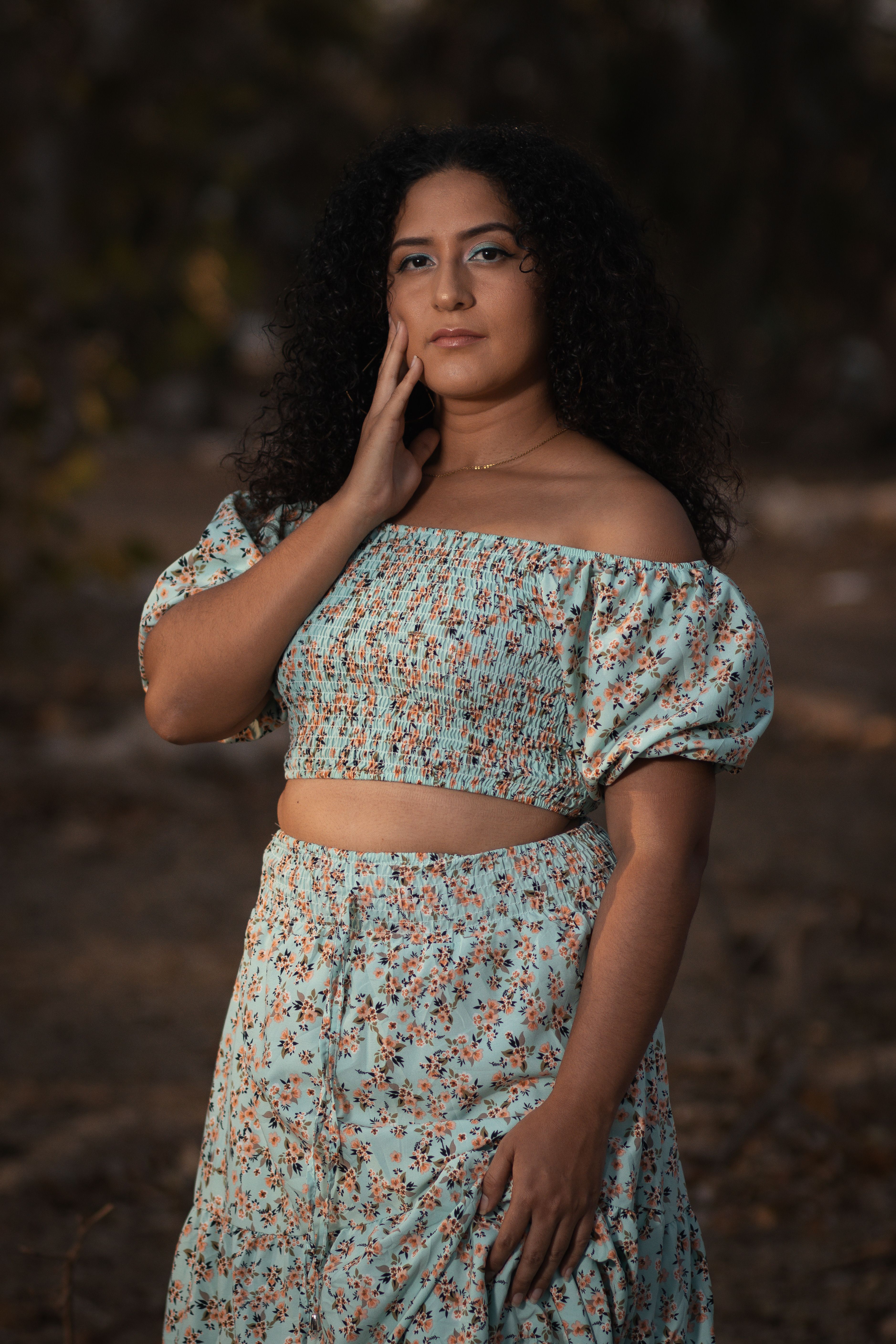 Blusa Ciganinha Floral Verde