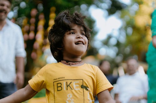 Free Little Boy Running Outdoors  Stock Photo