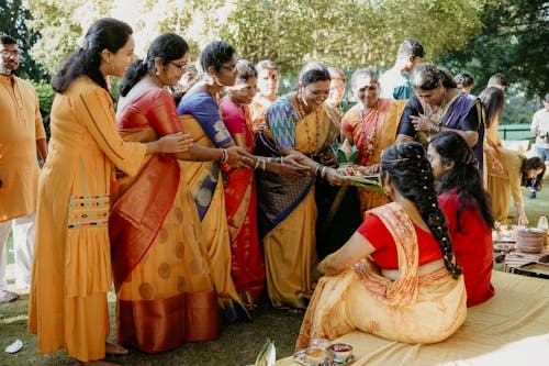 Bride during a Traditional Indian Wedding Custom 